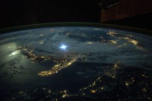 Balkans at night, ISS image. Photographed on 23rd September 2015 by astronauts on the International Space Station