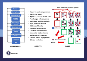 membrane computing model for a viral transmissible disease