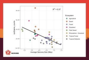 Correlation of genome size of bacteria in different habitats.