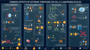 Effects of physicochemical stressors on cellular macromolecules. 